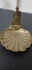 Scotland soldier vintage Brass Sea Shell Trinket Ring Soap dish