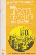 WEST YORKSHIRE BUS TIMETABLE BOOK YORK DEC 1974