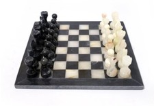 Black Marble Onyx Chess Set