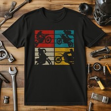 Vintage Dirt Bike Motocross T-Shirt Motorbike Biker Riding Tees & T-Shirts