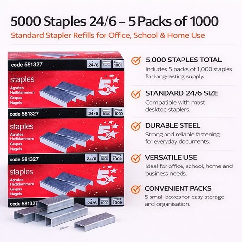5000 staples 5 packs - staples, –