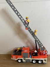 Vintage 1981 Playmobile Fire Engine with Ladder, Accessories and Figures.  