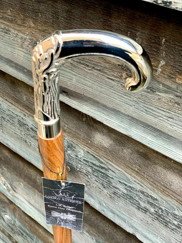 Silver brass derby handle - silver,