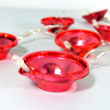 Diya Fairy Lights - Metallic Red