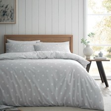 Catherine Lansfield Brushed Polka Dot Duvet Cover Bedding Range Grey