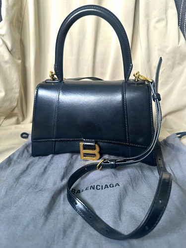 Balenciaga black leather small - black,