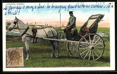 Postcard quebec caleche - postcard,