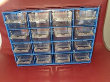 small vintage 16 drawer blue