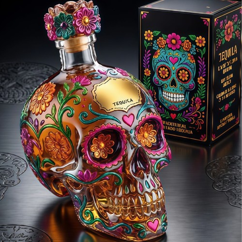 Skull decanter bottle high - decanter,
