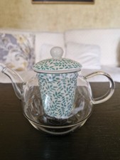 Scandi Home Borosilicate Glass Teapot 0.6L with Attractive  Ceramic Infuser 