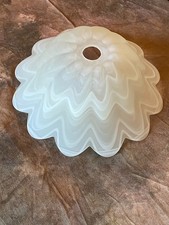 Vintage Frosted Glass Light Shade – Scalloped / Fluted Ceiling Pendant Cover