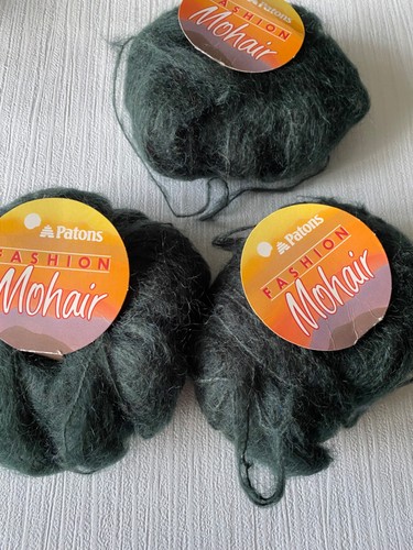 Dark green mohair wool yarn - dark,
