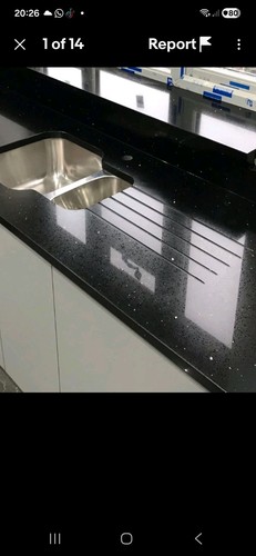 Black sparkle quartz worktops - sparkle,