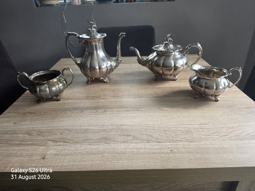Silver plated tea set - plated, pot