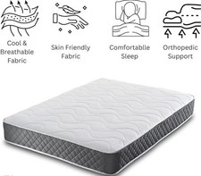 Memory Foam and Springs 3ft Single Mattress, 16cm Deep Budget Matt