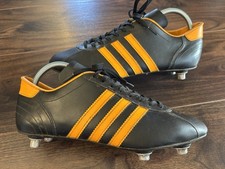 Vintage Adidas Beckenbauer Football Boots 1970s Black/Orange SG Uk Size 8