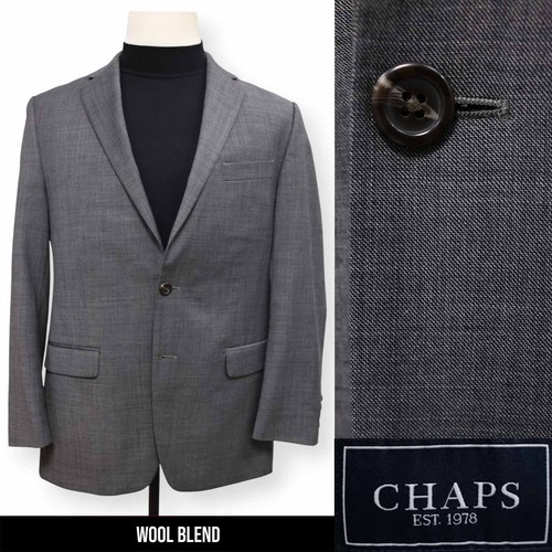 Chaps mens solid - gray, wool