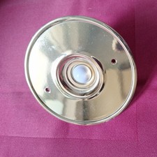 Solid Brass Round Bell Push White Porcelain 4" VGC Vintage AGRO 2004