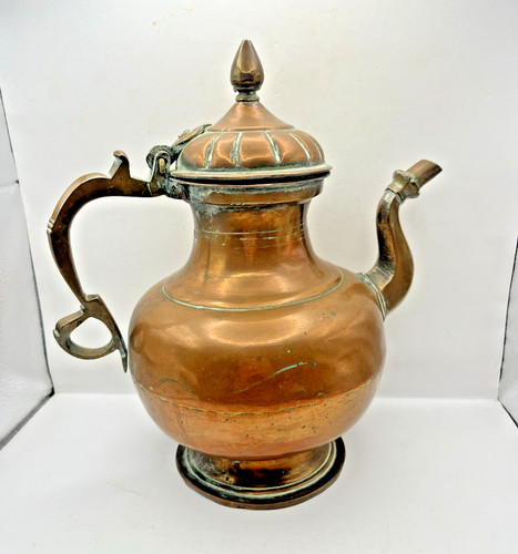 Vintage copper teapot kettle - teapot,