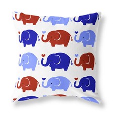 Elephant Pattern Zip FILLED CUSHION Designer Multi-Coloured