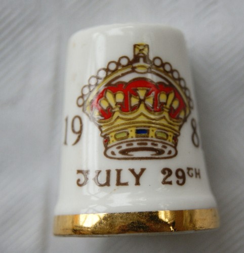 Bone china thimble - thimble,, &