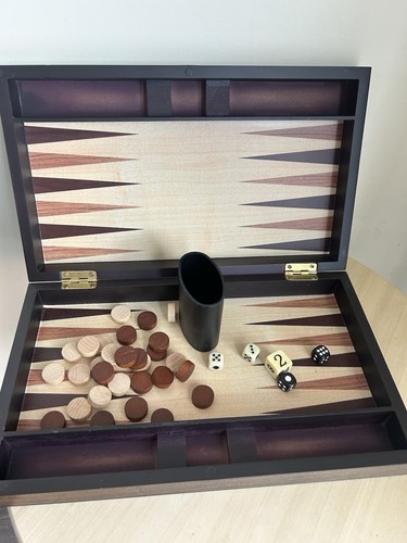 Wooden back gammon set with - back,