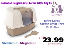 Rosewood Ariel Corner Cat Toilet, Litter Tray, Mocha, Extra Large - NQP