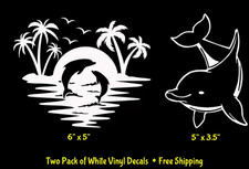 Dolphins Palm Trees Beach Two