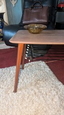 Vintage MCM Side Table Formica Top Atomic Wire Rack screw Legs 50s 60s