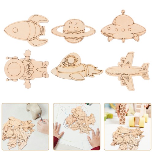 24pcs wood outer space cutouts - 24pcs,