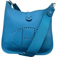 Hermes Women's Evelyne 29 Togo Blue Jean Bag Blue