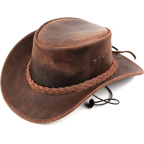 Genuine leather cowboy hat - cowboy,
