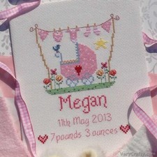 New Baby Girl Birth Sampler Counted Cross Stitch Kit - Nia