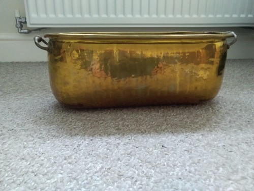 Antique brass planter - antique, trough