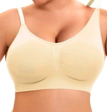 cream beige skin colour Bra Suze 18 2xl non wired pad inserts sleep exercise new
