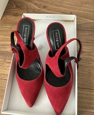 Red Suede Shoes Size 4 Sling
