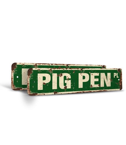 Pig pen vintage - pig,