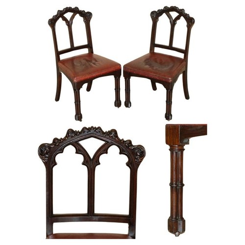 Pair antique gothic w n - of, a.w.n