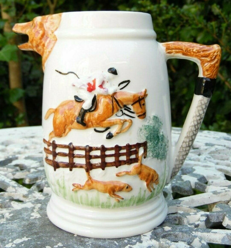 Vintage fox hunting ceramic - fox,