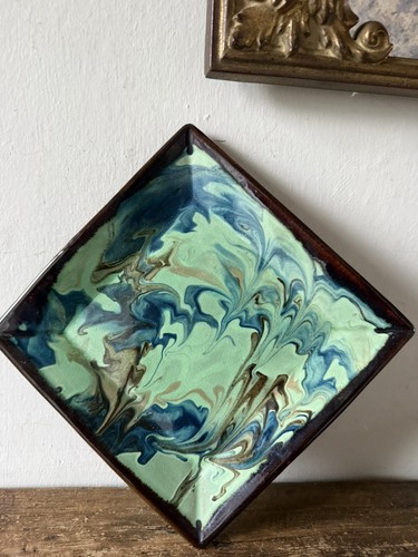 Studio pottery trinket plate - pottery,