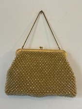 Vintage 1950s evening bag gold