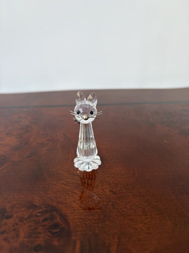 Crystal cat figurine - crystal,