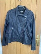 Ted Baker Navy Leather Biker