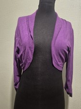 Ladies Size 16 Bolero Shrug Cropped Cardigan Phase Eight Purple Long Sleeves