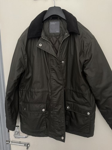 Matalan khaki quilted wax look - wax,