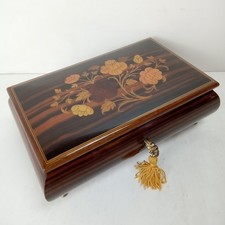 Vintage Reuge Music Box - The Emperor Waltz - Italian Floral Marquetry Wood
