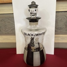 VERY VERY RARE, BUCHANAN'S BLACK & WHITE SCOTCH WHISKY GLASS DECANTER.
