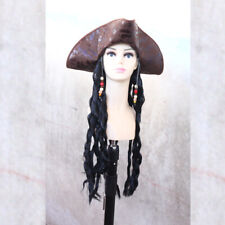 Pirates of the Caribbean Masquerade Cosplay Captain Hook Jack Sparrow Wig Hat