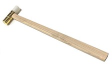 Brass Hammer with Nylon Head Mallet Jewellers Wooden Handle