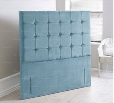 Plush Velvet Floor standing Headboard 54 inches high Extra padded cubed design